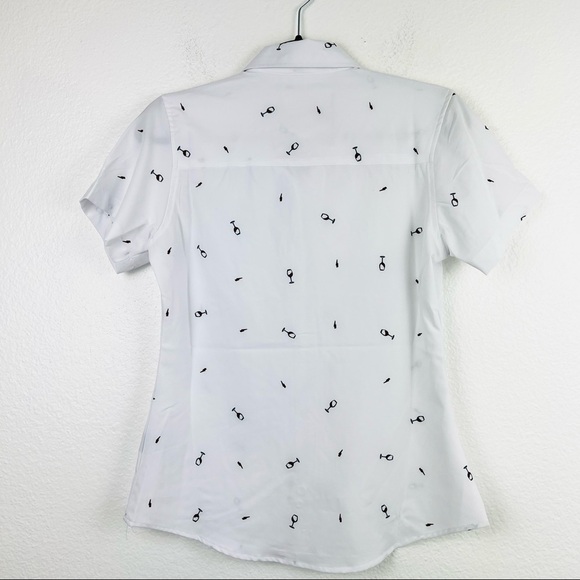 DIXXON Wine Slayers, Wineglass All Over Print, Party Theme, Rare Blouse, Small - Picture 5 of 9